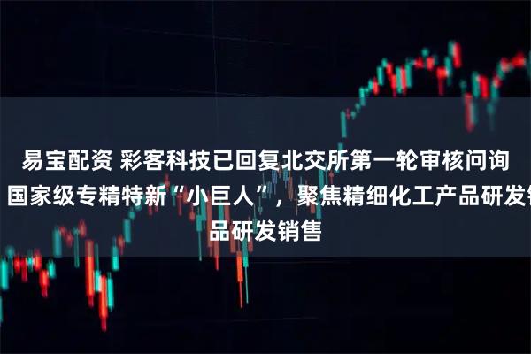 易宝配资 彩客科技已回复北交所第一轮审核问询函：国家级专精特新“小巨人”，聚焦精细化工产品研发销售