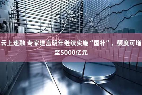 云上速融 专家建言明年继续实施“国补”，额度可增至5000亿元