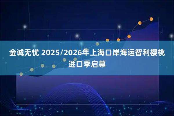 金诚无忧 2025/2026年上海口岸海运智利樱桃进口季启幕
